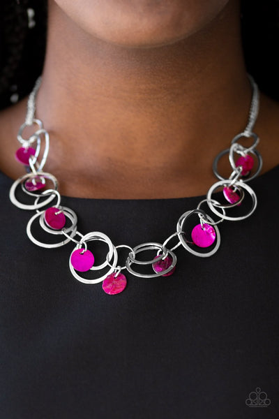 A Hot SHELL-er- Pink and Silver Necklace