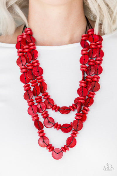 Barbados Bopper - Red Necklace