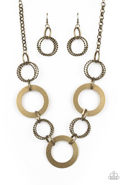Ringed In Radiance Brass Necklace