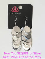 Now You Sequin It- Silver Earrigs