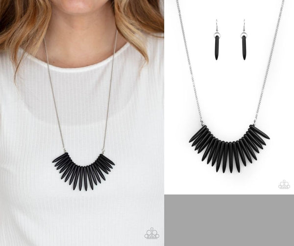 Exotic Edge - Black Necklace