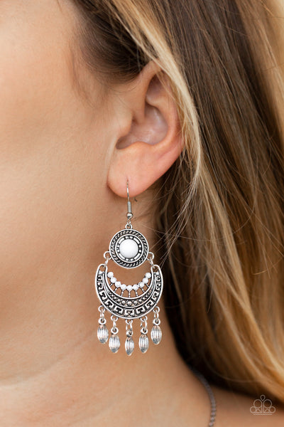 Mantra to Mantra - White Earring