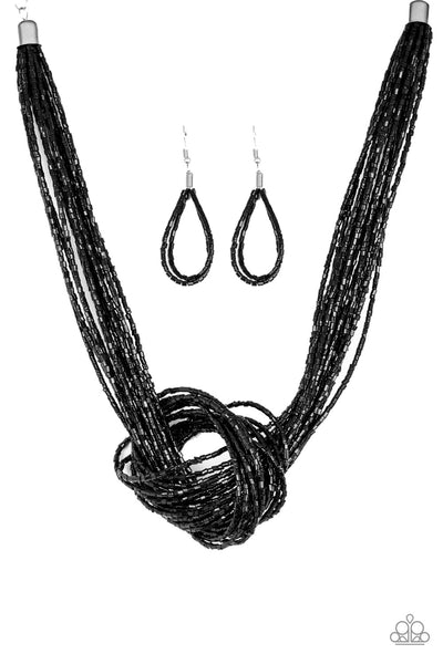 Knotted Knockout - Black Necklace