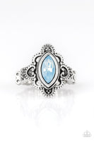 Glass Half-Colorful Blue Ring