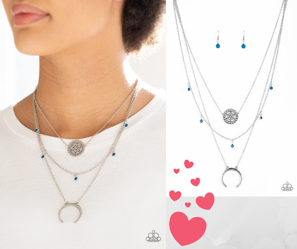 Lunar Lotus - Blue Necklace