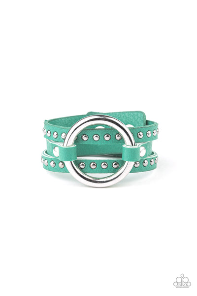 Studded Statement-Maker - Green Bracelet