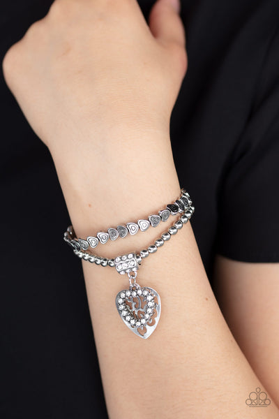 Think With Your Heart - White Bracelet