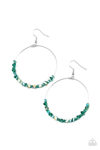 Glimmering Go Getter-Green Earrings