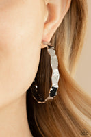 Exhilarated Edge - Silver Earrings Hoops