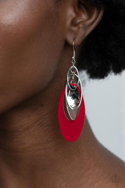 Ambitious Allure - Red Earrings