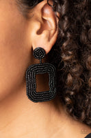 Beaded Bella - Black Earrings