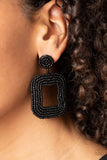 Beaded Bella - Black Earrings