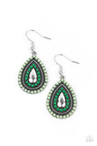 Beaded Bonanza - Green Earrings