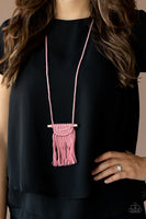 Between You and MACRAME - Pink Necklace