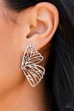 Butterfly Frills- Silver Post Earring