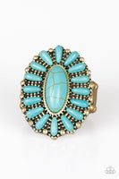 Cactus Cabana - Brass and Turquoise  Ring