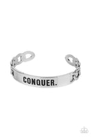Conquer Your Fears - Silver Cuff Bracelet