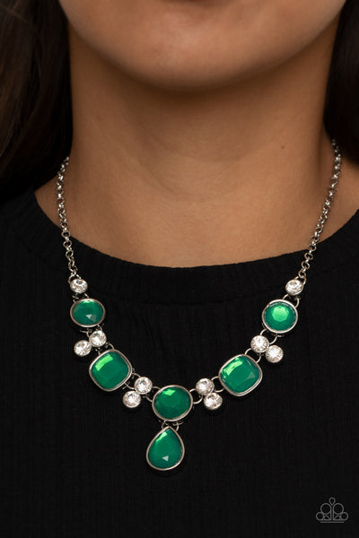 Crystal Cosmos - Green Necklace