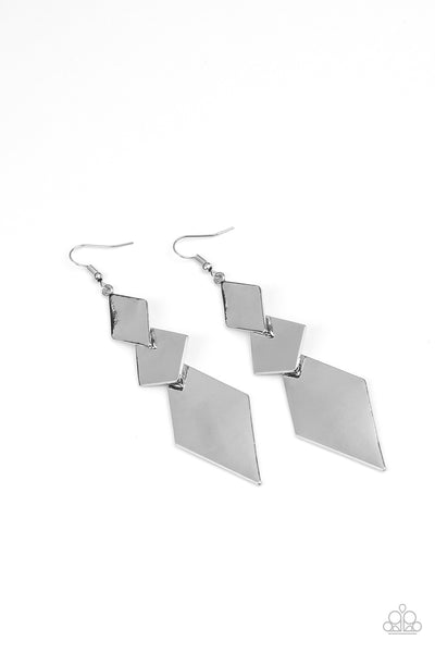 Danger Ahead - Silver Earrings