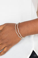 Delicate Dazzle - White Cuff Bracelet