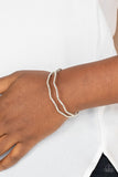 Delicate Dazzle - White Cuff Bracelet