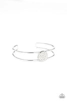 Dial Up The Dazzle- White Cuff Bracelet