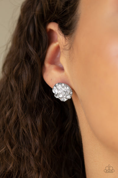 Diamond Daze - White Post Earrings