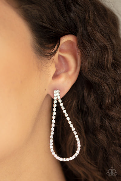 Diamond Drops - White Earrings