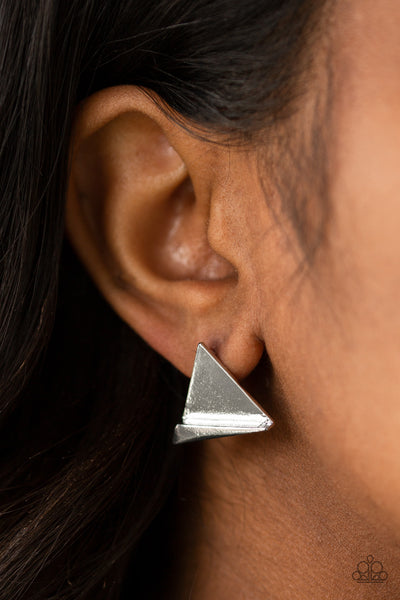 Die TRI-ing - Silver Post Earrings