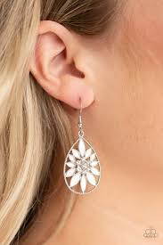Floral Morals White Earring