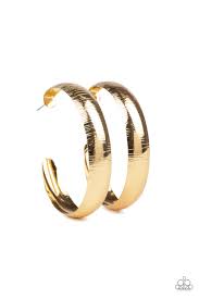 Got Etched Thick Hoop Gold Earring