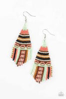 Beaded Bohemian Green Earring