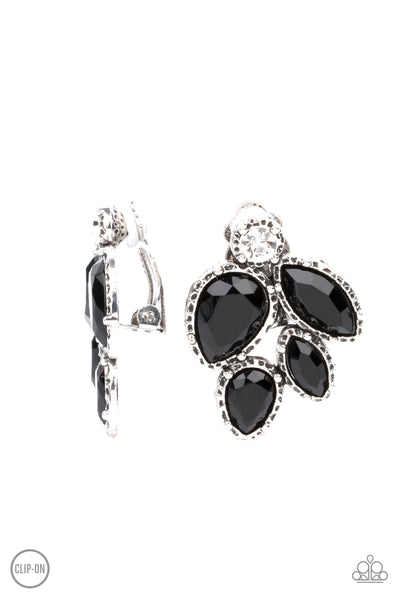 Fancy Foliage - Black Earrings