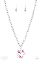 Flirtatiously Flashy - Pink Necklace