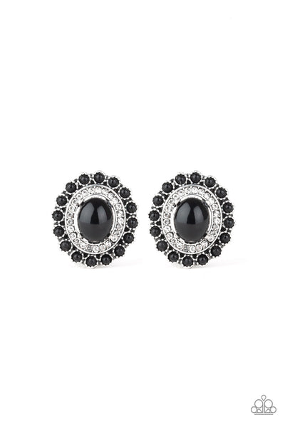 Floral Flamboyance - Black Earrings Post