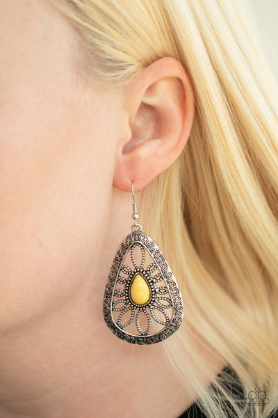 Floral Frill - Yellow Earring