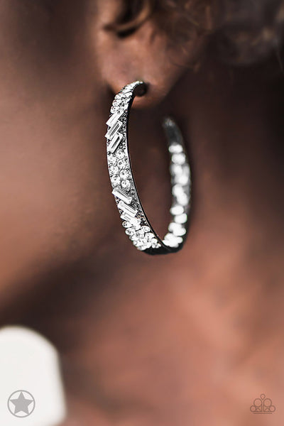 GLITZY By Association - Black/White Gunmetal Earrings