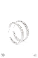 glitzy by association white blockbuster hoop earring