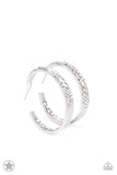 glitzy by association white blockbuster hoop earring