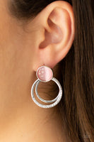 Glow Roll - Pink Post Earring