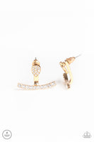 Glowing Glimmer - Gold Jacket Earrings