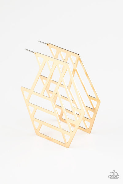 Gotta Get GEO-ing - Gold Earrings