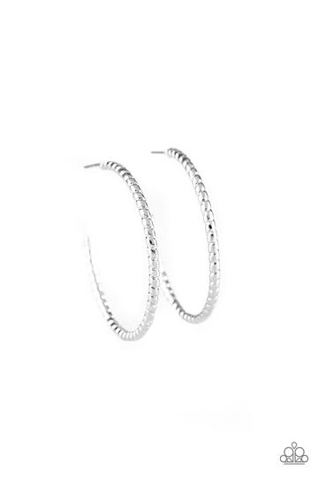 HOOP, Line, and Sinker Hoop Earrings Silver