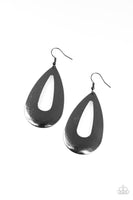 Hand It OVAL! - Black Earrings