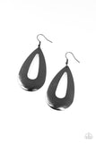 Hand It OVAL! - Black Earrings