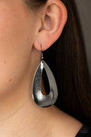 Hand It OVAL! - Black Earrings