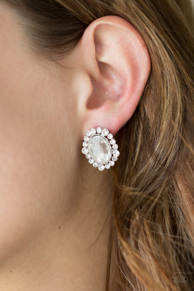 Hold Court - White Post Earrings