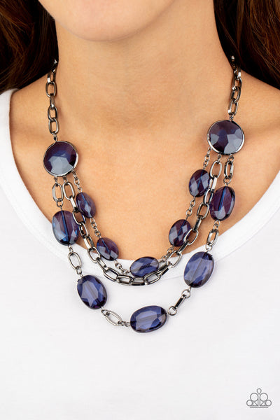 I Need a GLOW-cation - Blue Necklace