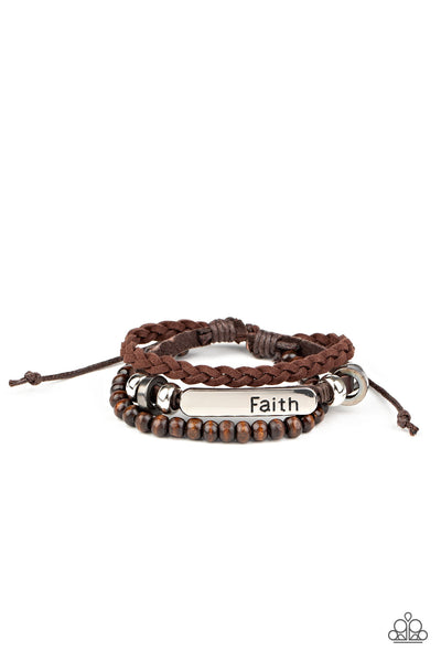 Let Faith Be Your Guide - Brown Bracelet