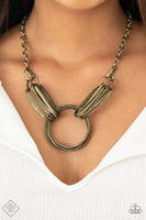 Lip Sync Links - Brass Necklace